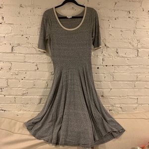 LuLaRoe Nicole Gray Fit and Flare T-shirt Dress